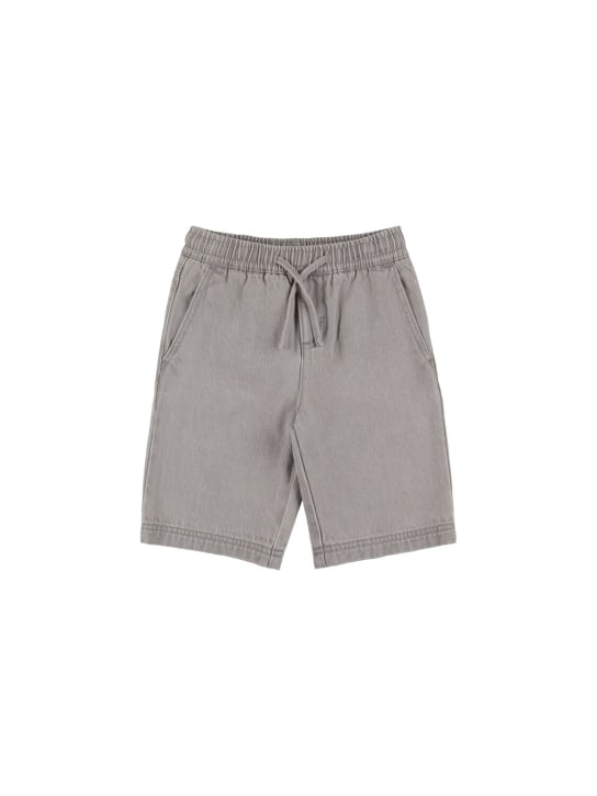 Stella Mccartney Kids: Organic cotton light denim shorts - Grey - kids-boys_0 | Luisa Via Roma