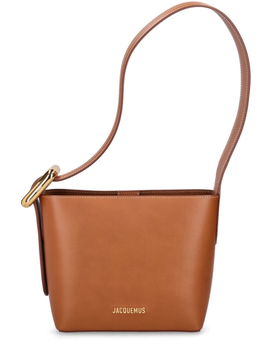 Jacquemus: Le Petit Regalo leather shoulder bag - Light Brown - women_0 | Luisa Via Roma