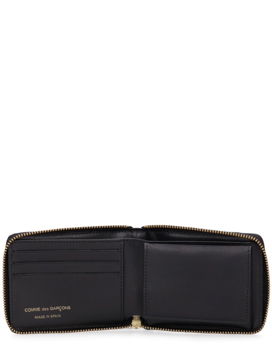 Comme des Garçons Wallet: Dot print leather line wallet - Black - women_1 | Luisa Via Roma