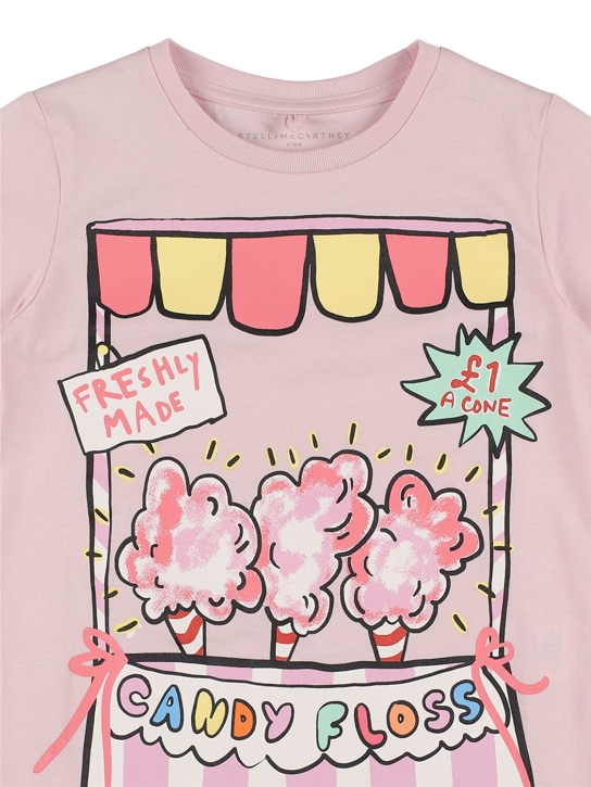 Stella Mccartney Kids: Candy Floss オーガニックコットンTシャツ - ピンク - kids-girls_1 | Luisa Via Roma
