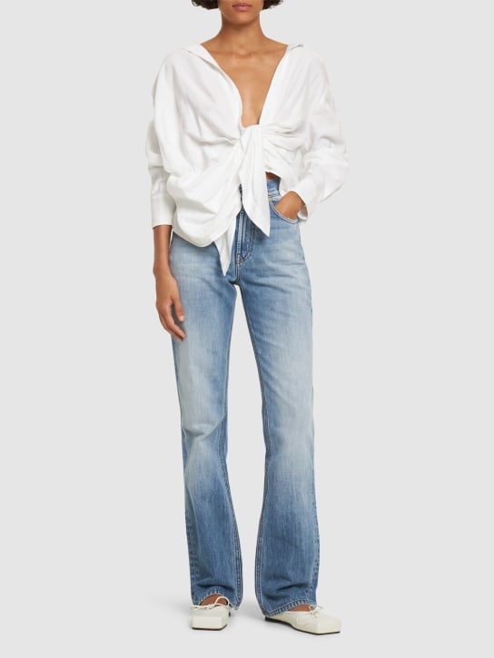 Jacquemus: Le Haut de Nimes denim straight jeans - Mavi - women_1 | Luisa Via Roma