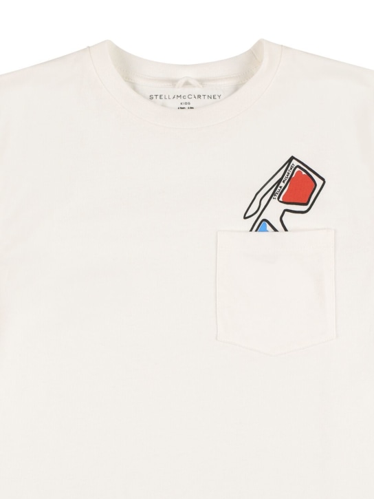 Stella Mccartney Kids: Camiseta de algodón jersey con bolsillo - Blanco - kids-boys_1 | Luisa Via Roma