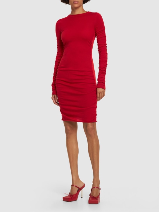 Jacquemus: La Robe Maille Nodo wool blend dress - Red - women_1 | Luisa Via Roma