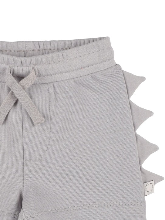 Stella Mccartney Kids: Shorts in felpa di cotone organico / applicazioni - Grigio - kids-boys_1 | Luisa Via Roma