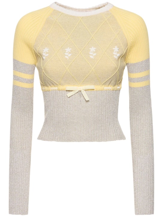 Cormio: Top de lana con bordado - Amarillo - women_0 | Luisa Via Roma