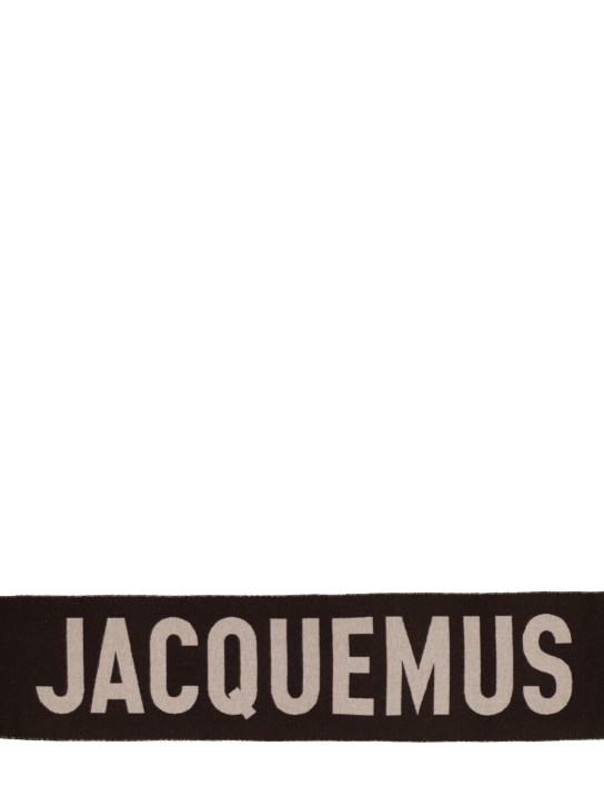 Jacquemus: L'Echarpe 로고 울 스카프 - Multi/brown - women_1 | Luisa Via Roma