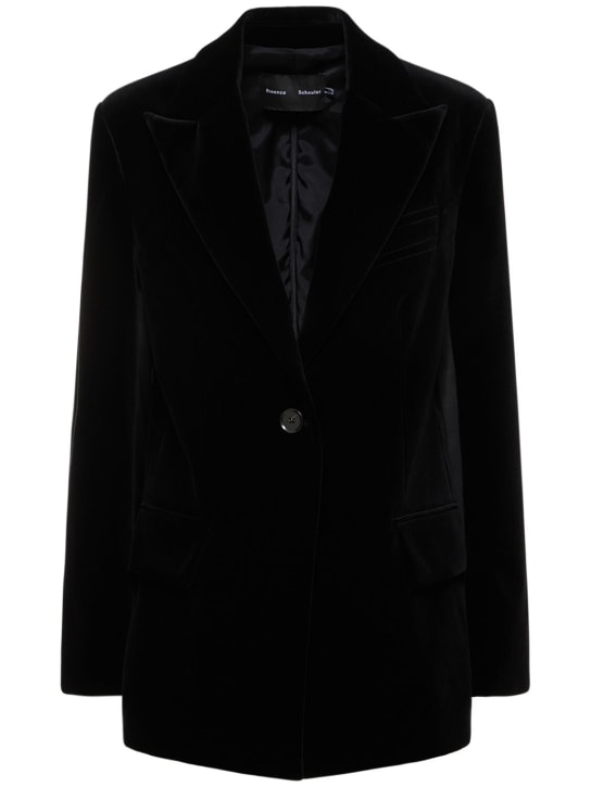 Proenza Schouler: Single breast velvet jacket - Black - women_0 | Luisa Via Roma