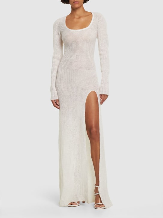 Jacquemus: Langes Kleid aus Alpaka & Mohair „La Robe Dao“ - Weiß - women_1 | Luisa Via Roma