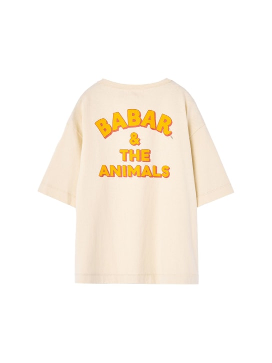 The Animals Observatory: T-shirt en jersey de coton imprimé éléphant - kids-girls_1 | Luisa Via Roma