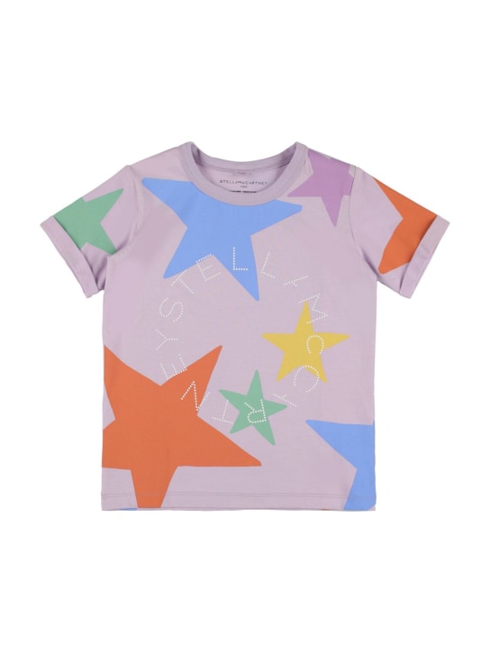 Stella Mccartney Kids: Cotton jersey logo t-shirt - Renkli - kids-girls_0 | Luisa Via Roma