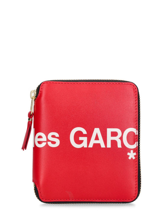 Comme des Garçons Wallet: Portefeuille en cuir à logo Huge - Rouge - women_0 | Luisa Via Roma