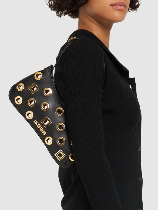 Jacquemus: Le Bisou Rond Carre leather shoulder bag - women_1 | Luisa Via Roma