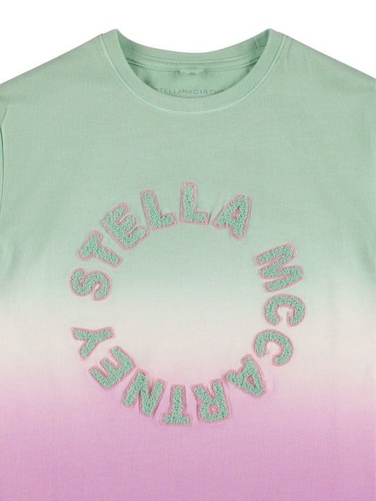 Stella Mccartney Kids: T-shirt en coton biologique à logo - Multicolore - kids-girls_1 | Luisa Via Roma