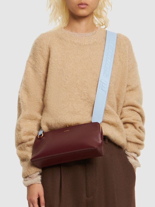 Jil Sander: Small Goji leather shoulder bag - Uva - women_1 | Luisa Via Roma