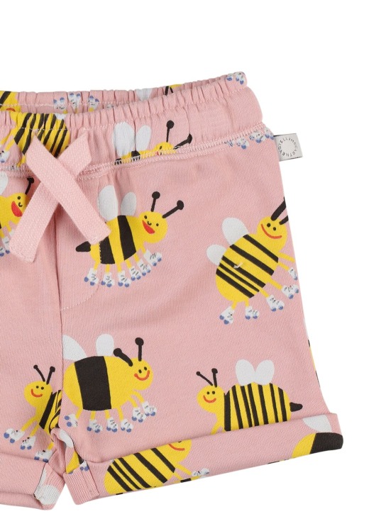 Stella Mccartney Kids: Organic cotton jersey printed shorts - Pembe/Renkli - kids-girls_1 | Luisa Via Roma