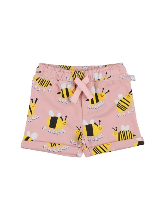 Stella Mccartney Kids: Organic cotton jersey printed shorts - Pink/Multi - kids-girls_0 | Luisa Via Roma