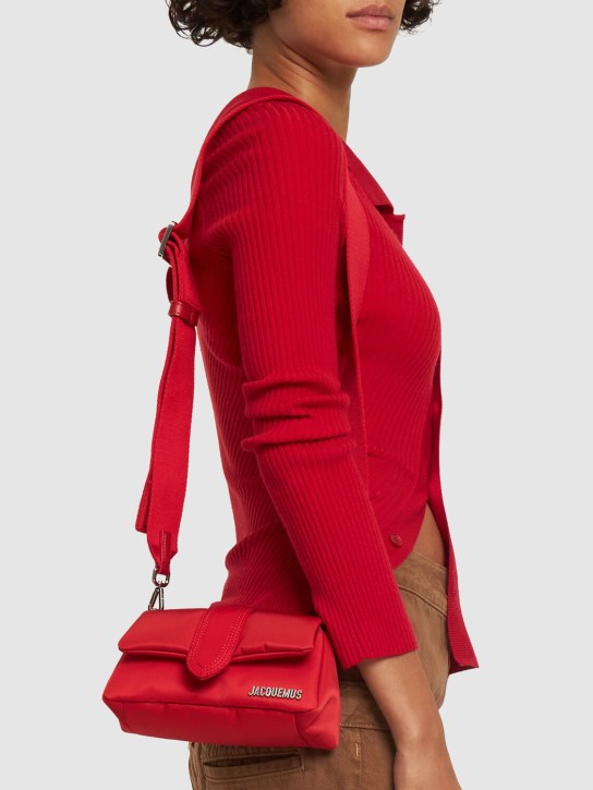 Jacquemus: Le Petit Bambimou nylon shoulder bag - Kırmızı - women_1 | Luisa Via Roma
