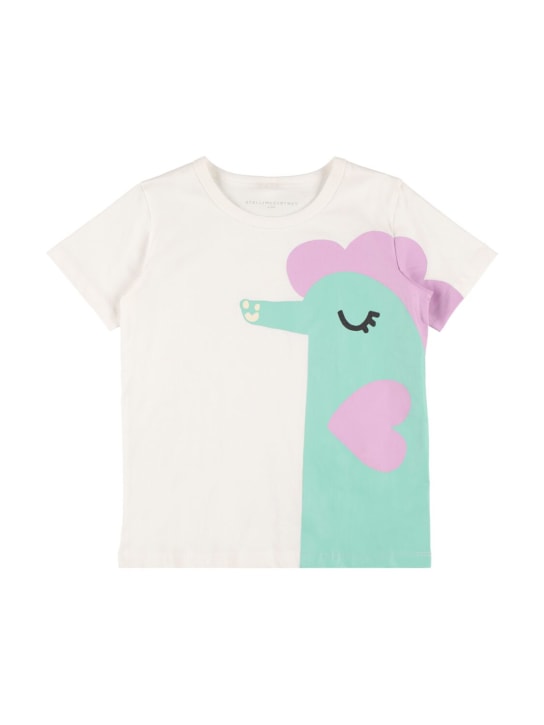 Stella Mccartney Kids: T-shirt in cotone con stampa - Bianco - kids-girls_0 | Luisa Via Roma