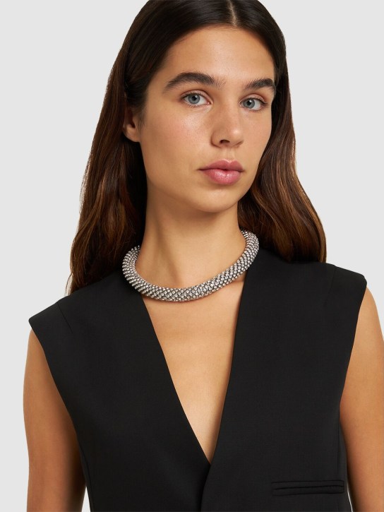Dolce&Gabbana: Halsband mit Kristallen - Silber/Kristall - women_1 | Luisa Via Roma