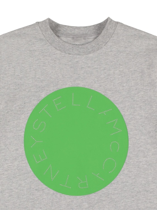 Stella Mccartney Kids: T-shirt en jersey de coton biologique imprimé - Gris - kids-boys_1 | Luisa Via Roma