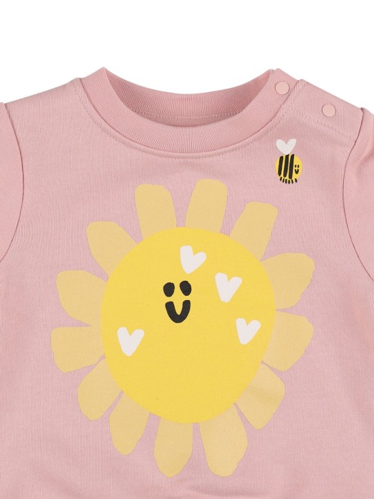 Stella Mccartney Kids: Organic cotton printed crew sweatshirt - Pink - kids-girls_1 | Luisa Via Roma