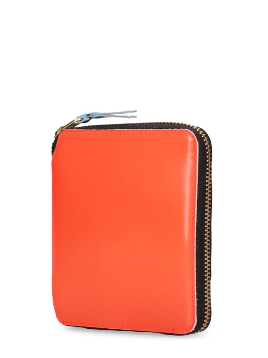 Comme des Garçons Wallet: Super Fluo leather wallet - Orange - men_1 | Luisa Via Roma