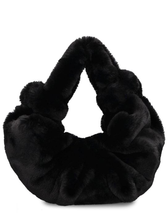Simon Miller: Large Lopsy faux fur shoulder bag - Siyah - women_0 | Luisa Via Roma