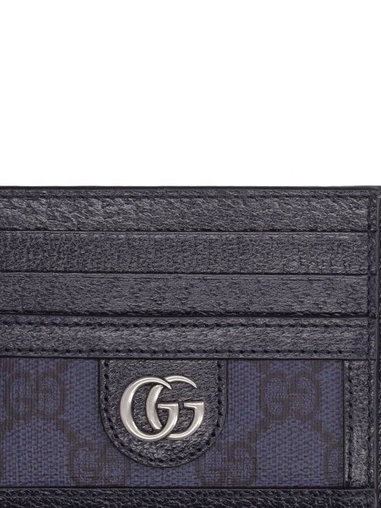 Gucci: Ophidia GG Supreme card case - Blue/Black - men_1 | Luisa Via Roma