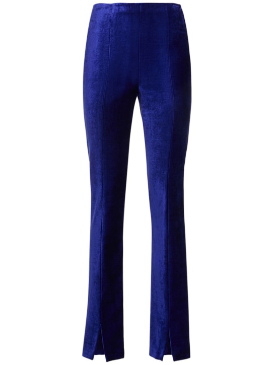 Forte_forte: Cotton blend velvet high rise pants - women_0 | Luisa Via Roma