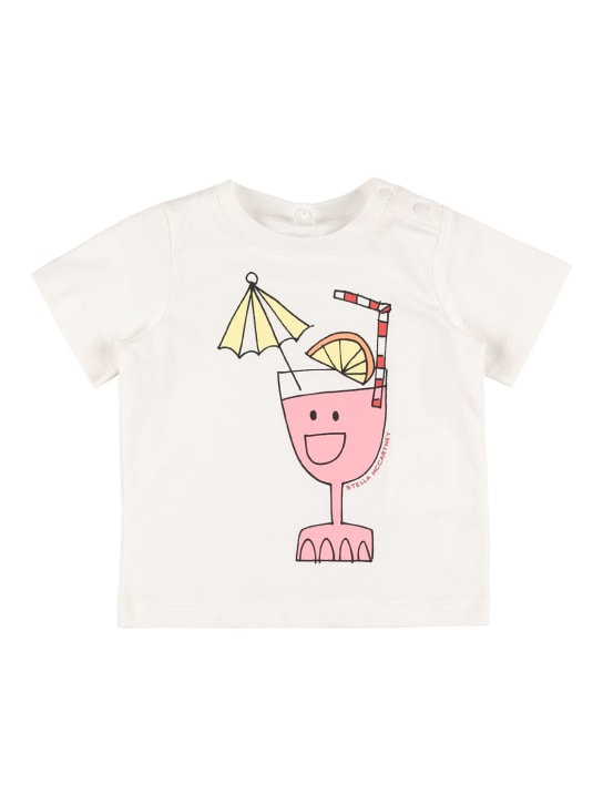 Stella Mccartney Kids: Organic cotton printed t-shirt - Beyaz - kids-girls_0 | Luisa Via Roma