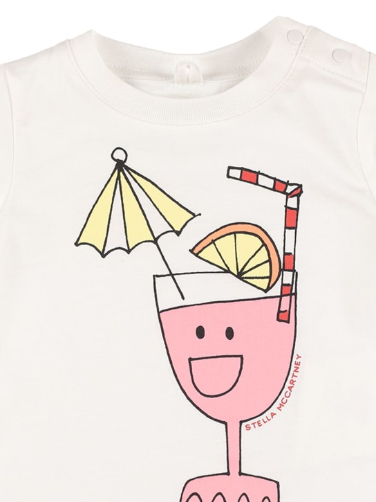 Stella Mccartney Kids: Organic cotton printed t-shirt - Beyaz - kids-girls_1 | Luisa Via Roma