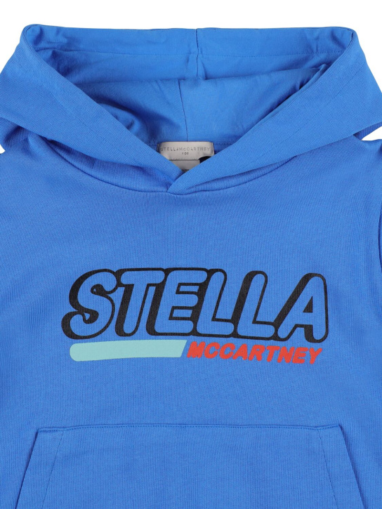 Stella Mccartney Kids: Sweat-shirt & pantalon en coton biologique - Bleu - kids-boys_1 | Luisa Via Roma