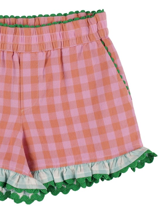 Stella Mccartney Kids: Cotton poplin shorts - Pink/Orange - kids-girls_1 | Luisa Via Roma