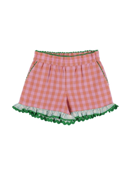 Stella Mccartney Kids: Cotton poplin shorts - Pink/Orange - kids-girls_0 | Luisa Via Roma