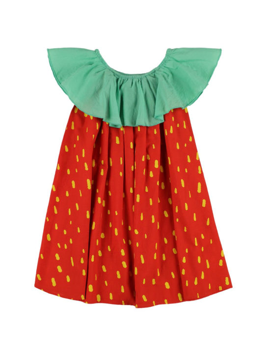 Stella Mccartney Kids: Robe en coton biologique imprimé fraise - Multicolore - kids-girls_0 | Luisa Via Roma