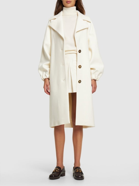 Patou: Wool single breasted midi coat - Ivory - women_1 | Luisa Via Roma