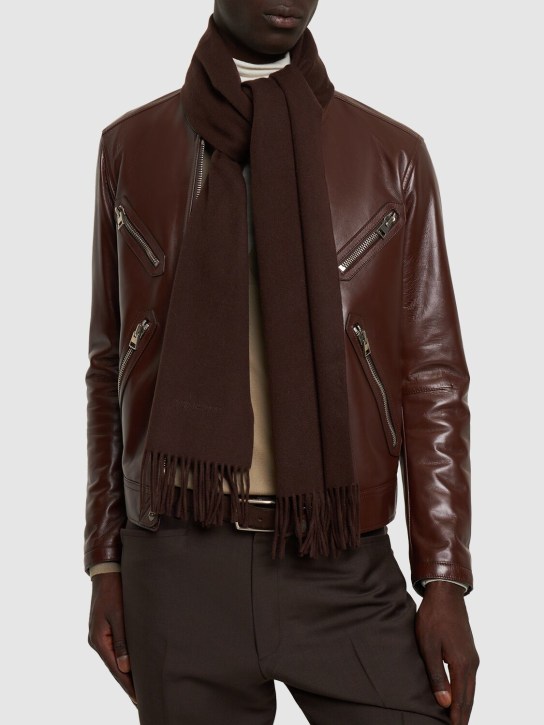 Tom Ford: Fringed cashmere scarf - men_1 | Luisa Via Roma