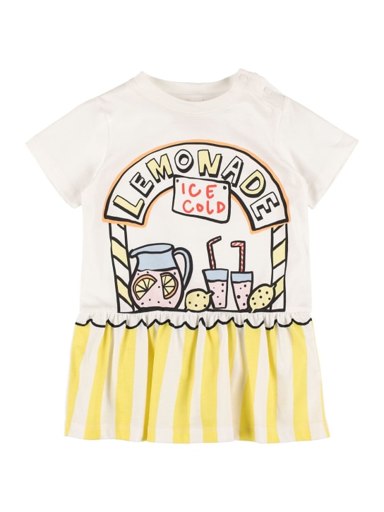 Stella Mccartney Kids: Organic cotton jersey printed dress - Beyaz - kids-girls_0 | Luisa Via Roma