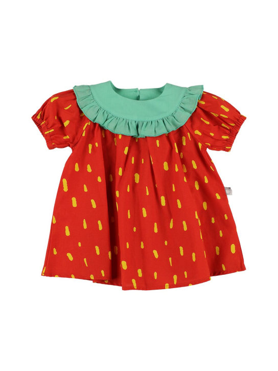 Stella Mccartney Kids: Organic cotton dress & diaper cover - Red/Multi - kids-girls_0 | Luisa Via Roma
