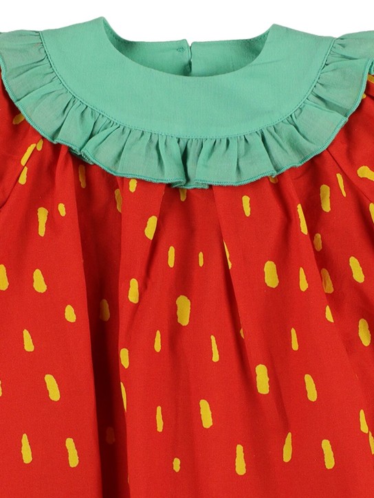Stella Mccartney Kids: Organic cotton dress & diaper cover - Red/Multi - kids-girls_1 | Luisa Via Roma