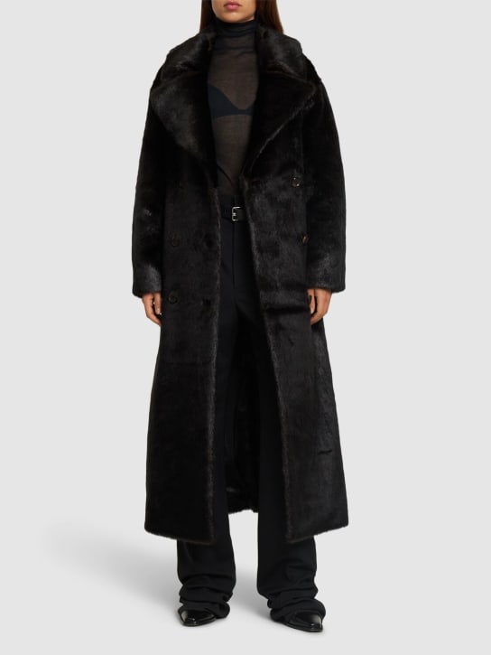 The Frankie Shop: Joni long faux fur coat - Kahverengi - women_1 | Luisa Via Roma