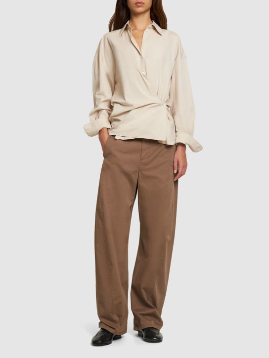 Lemaire: Hemd aus Baumwolle und Seide - Rosa - women_1 | Luisa Via Roma