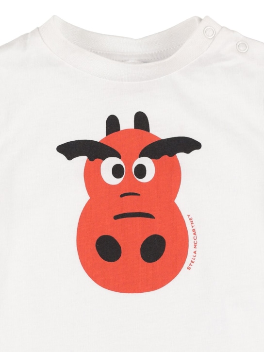 Stella Mccartney Kids: Printed organic cotton jersey t-shirt - Beyaz - kids-boys_1 | Luisa Via Roma
