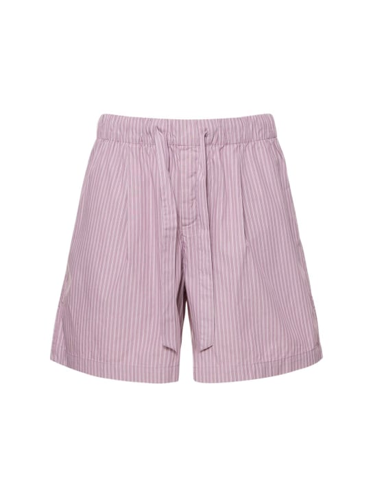 BIRKENSTOCK Tekla: Pleated organic cotton shorts - Purple - men_0 | Luisa Via Roma