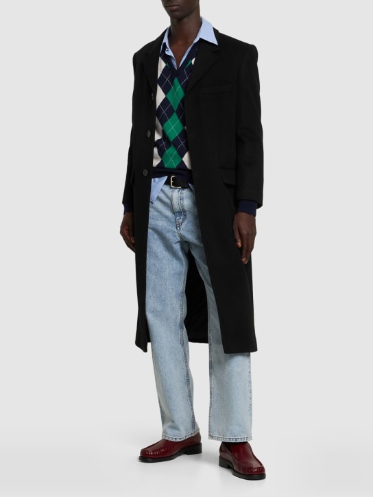 Dunst: 3-button unisex cashmere coat - Black - men_1 | Luisa Via Roma