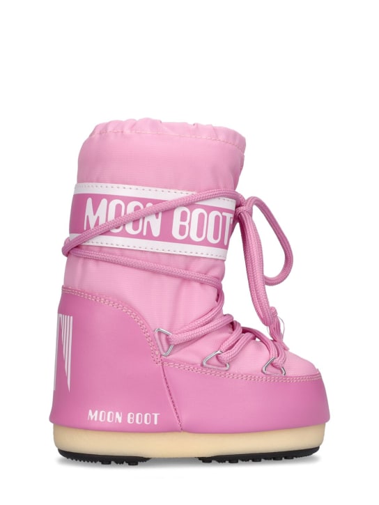 Moon Boot: Icon tall nylon snow boots - Pink - kids-girls_0 | Luisa Via Roma