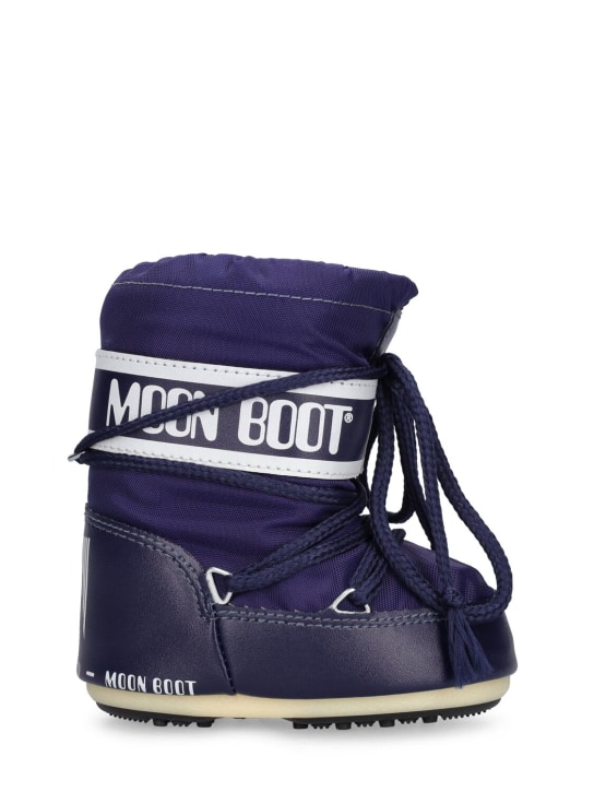 Moon Boot: Icon nylon ankle snow boots - Navy - kids-boys_0 | Luisa Via Roma