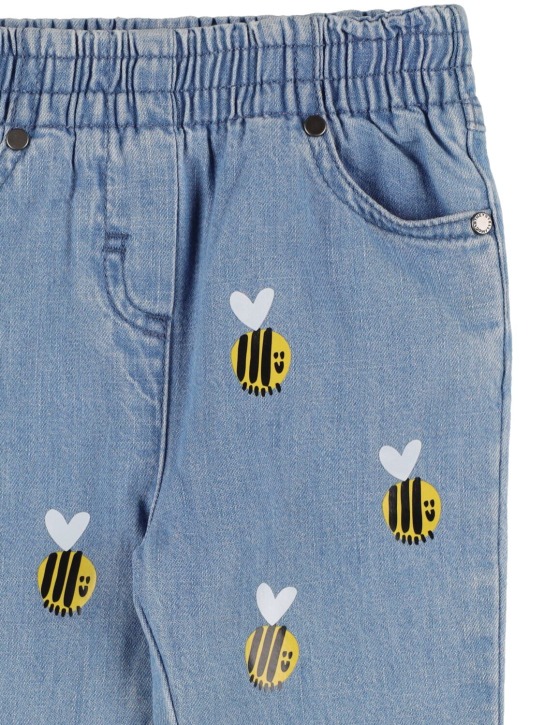 Stella Mccartney Kids: Pantalones de algodón denim bordados - Azul/Multicolor - kids-girls_1 | Luisa Via Roma