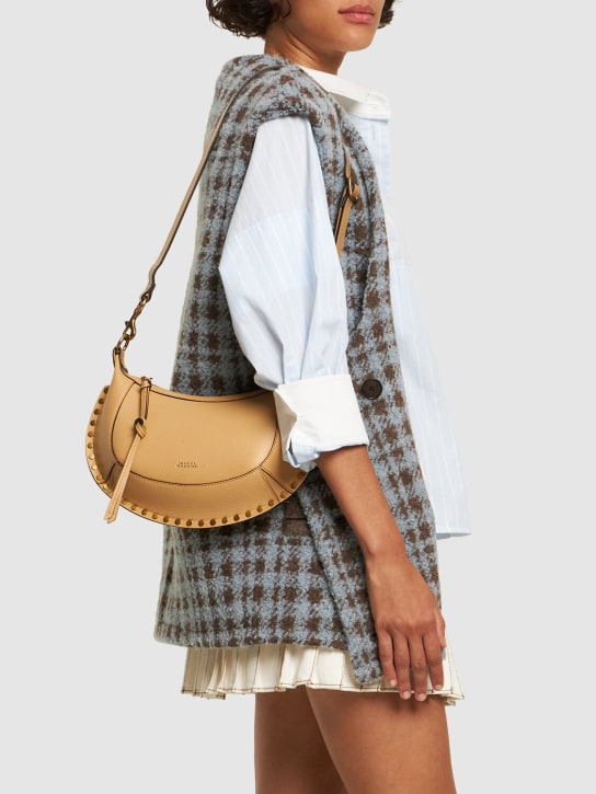 Isabel Marant: Oskan Moon leather shoulder bag - Biscuit - women_1 | Luisa Via Roma