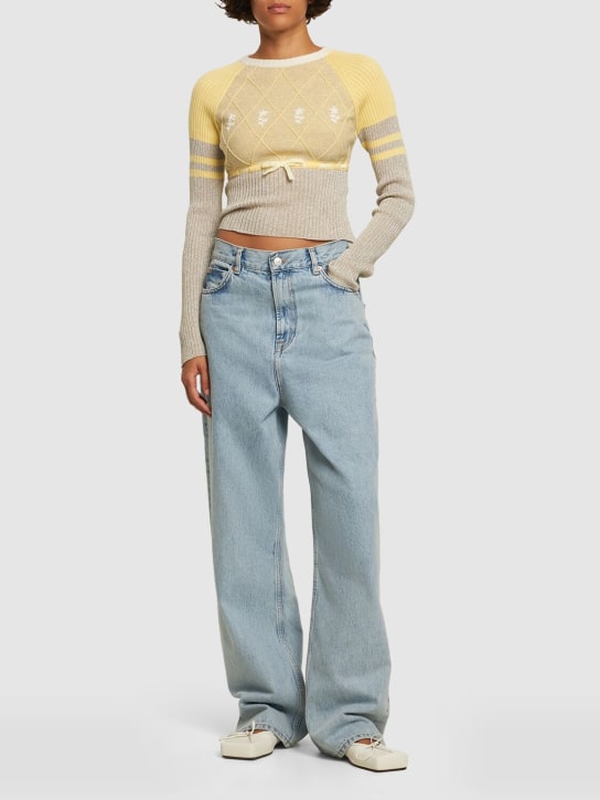 Cormio: Top de lana con bordado - Amarillo - women_1 | Luisa Via Roma